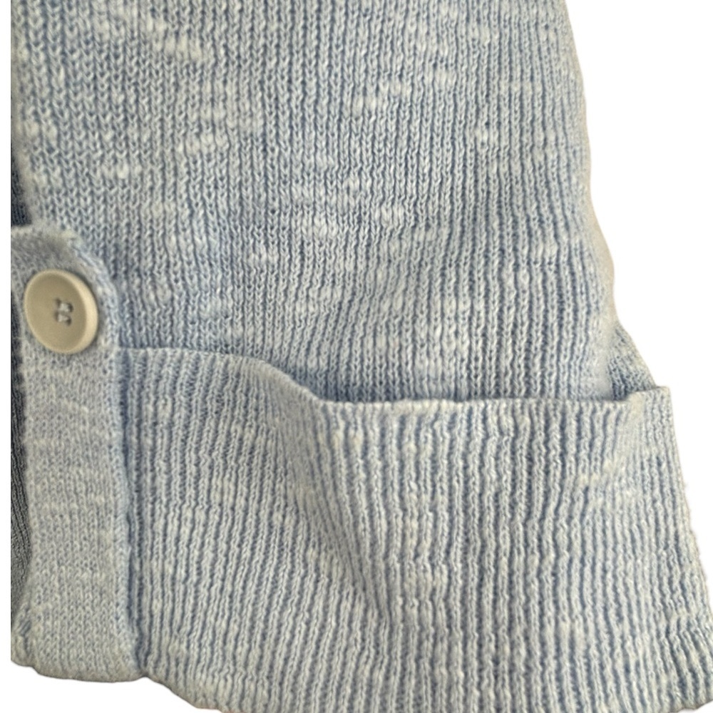 Eileen Fisher Linen Longline Button Front Women’s Cardigan Size Large Light Blue - Picture 6 of 10